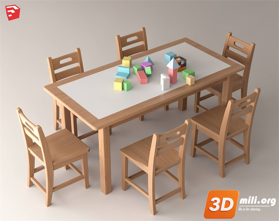 Kid's table and chairs Skp Files 